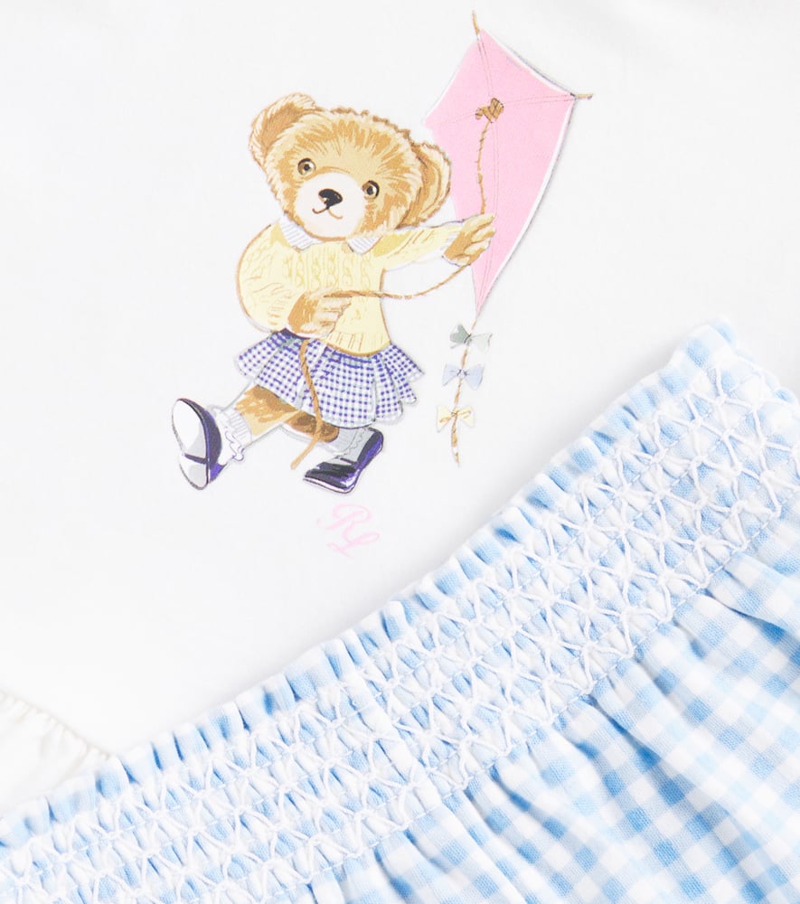 Polo Ralph Lauren Baby Polo Bear Cotton T-shirt And Pants Set In White