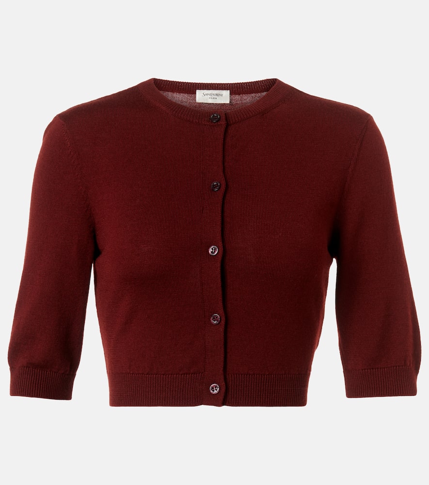 Cropped wool cardigan