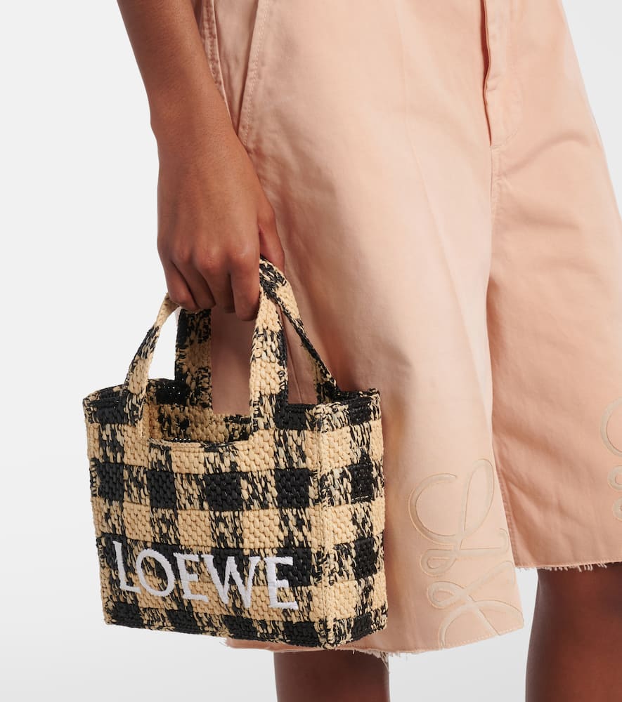 Loewe Font Small Tote Bag In Beige