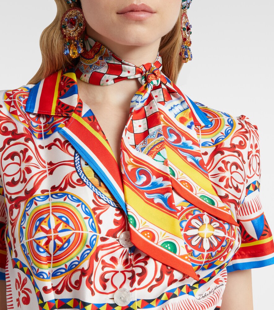Dolce & Gabbana Carretto silk twill scarf