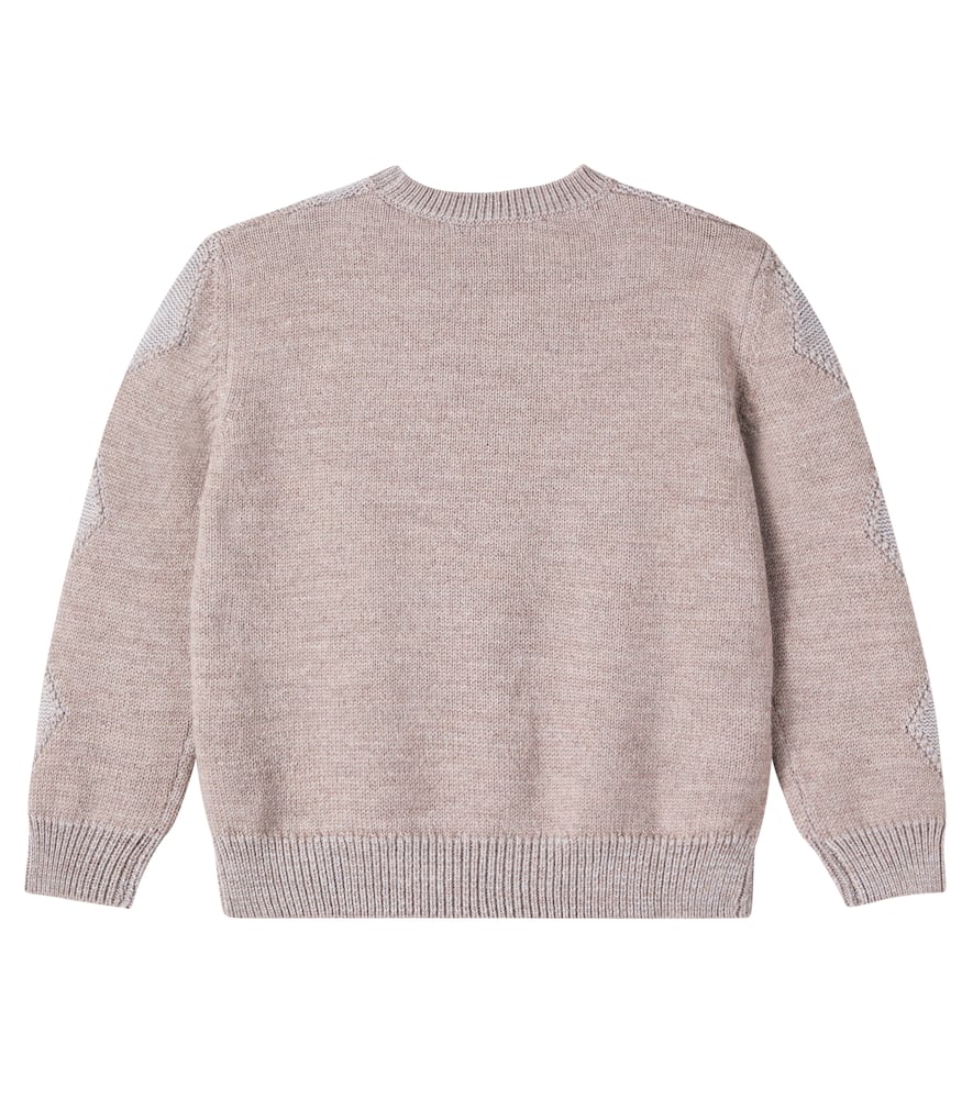 Dolce & Gabbana Dg Intarsia Wool Sweater In Nude