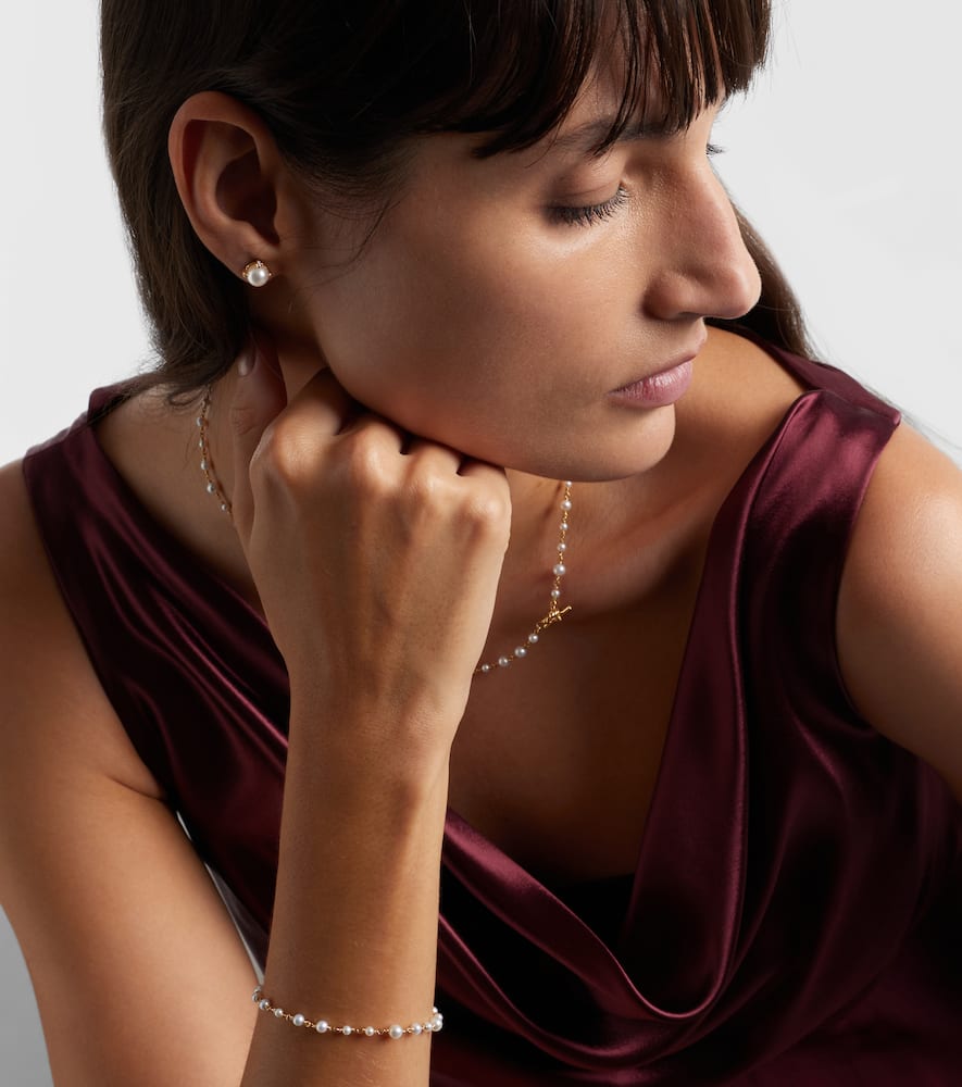 David Yurman Pearl Classics 18kt Gold Earrings With Pearls And Diamonds In Gold