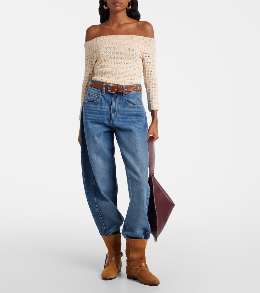 Isabel Marant Oskan Medium Leather Shoulder Bag In Burgundy