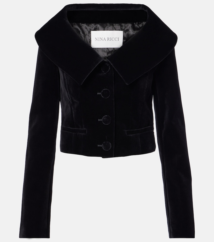 Nina Ricci Giacca cropped in velluto di cotone