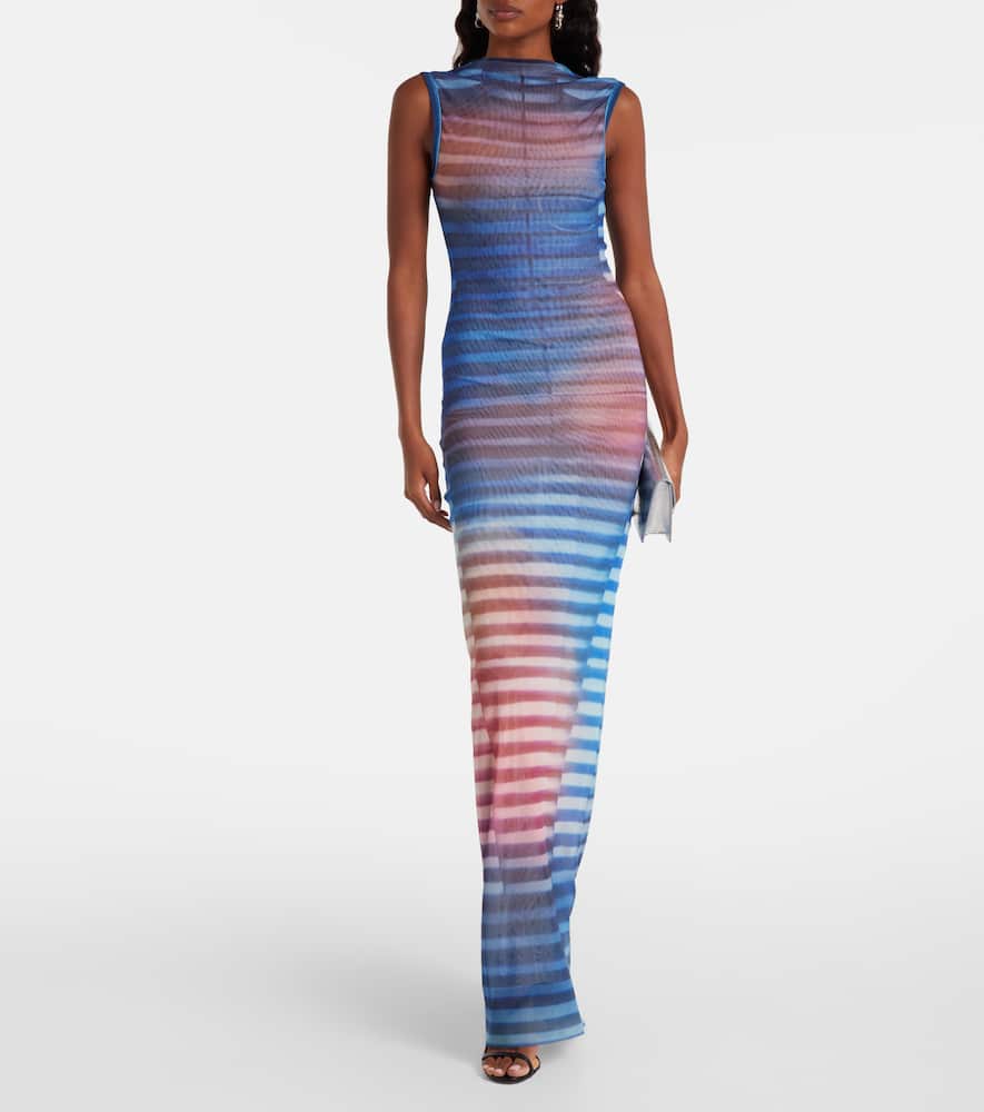Jean Paul Gaultier Long Dress "air" In Blue