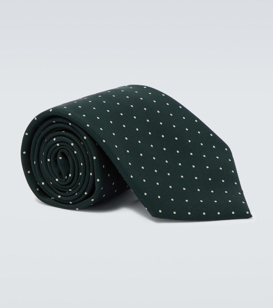 Polka-dot silk tie