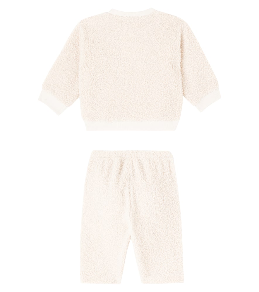 Il Gufo Baby Fleece Sweatshirt And Sweatpants Set In White