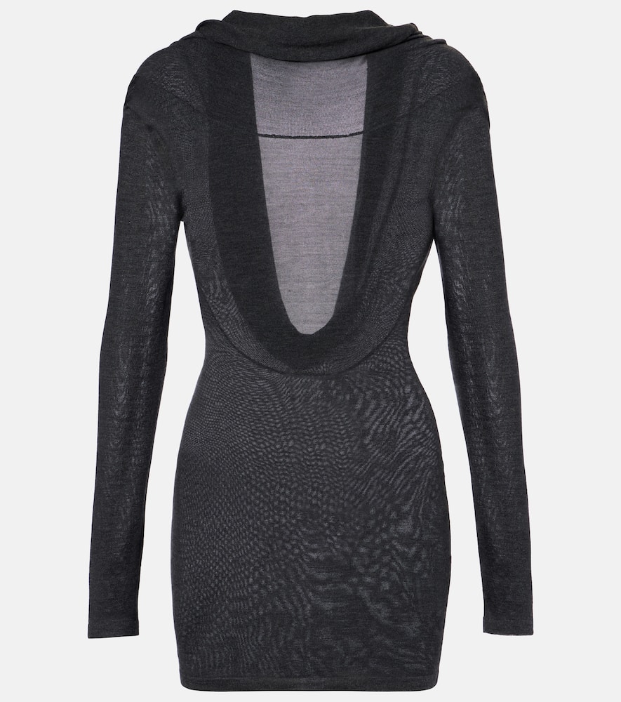 Aya Muse Rayne Silk And Cashmere Minidress In Gray