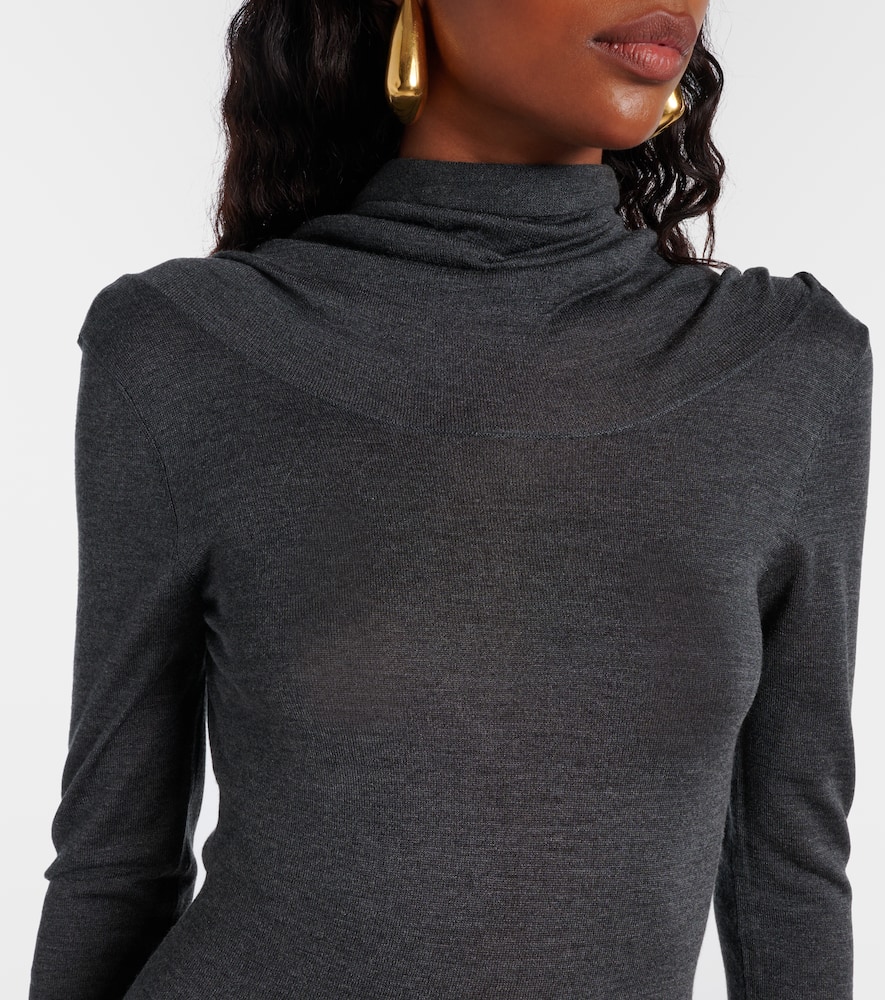 Aya Muse Rayne Silk And Cashmere Minidress In Gray