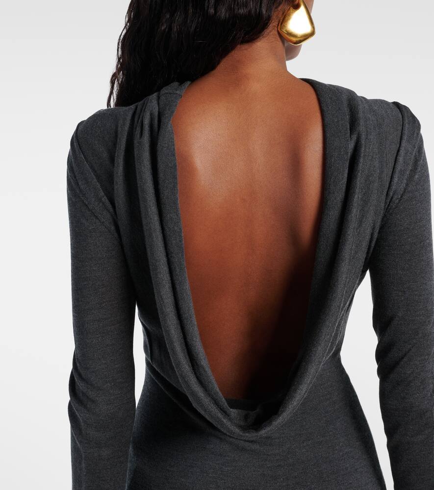Aya Muse Rayne Silk And Cashmere Minidress In Gray