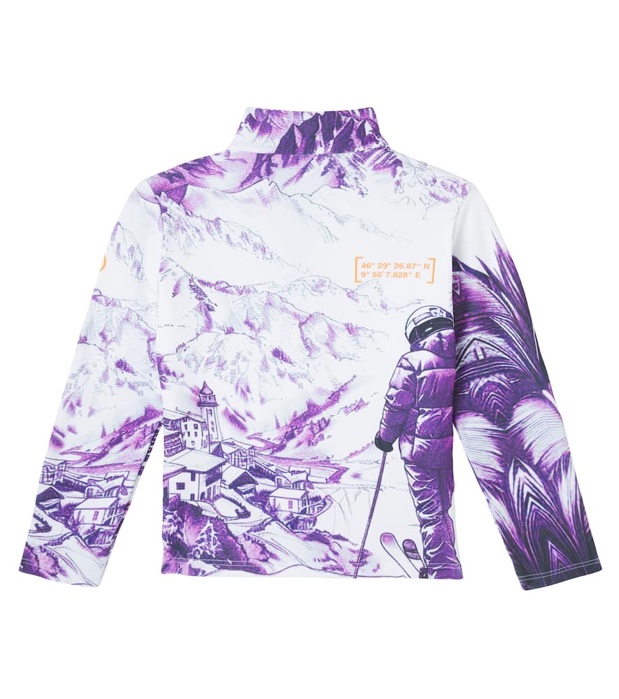 Bogner Chris Logo Printed Technical Half-zip Top In Purple