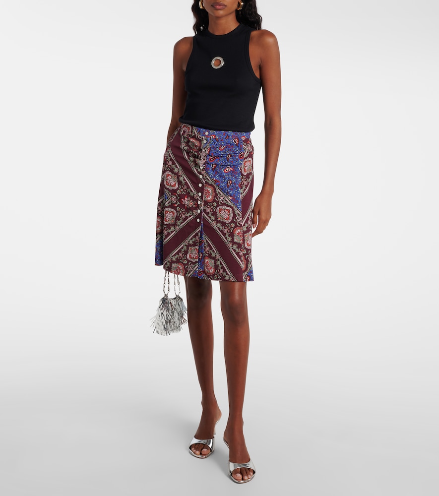 Rabanne Embellished cotton-blend tank top