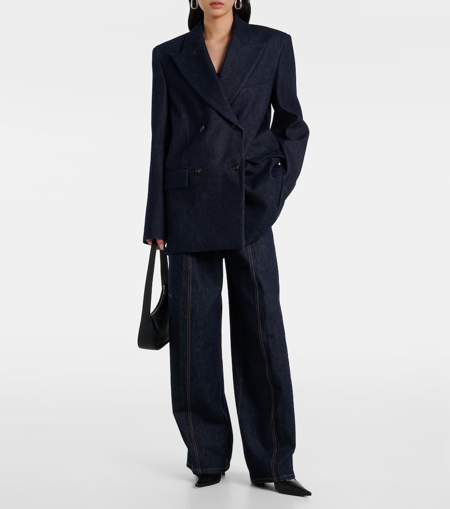Sportmax Oversized Double-breasted Blazer Jackets And Coats Blue In Blue