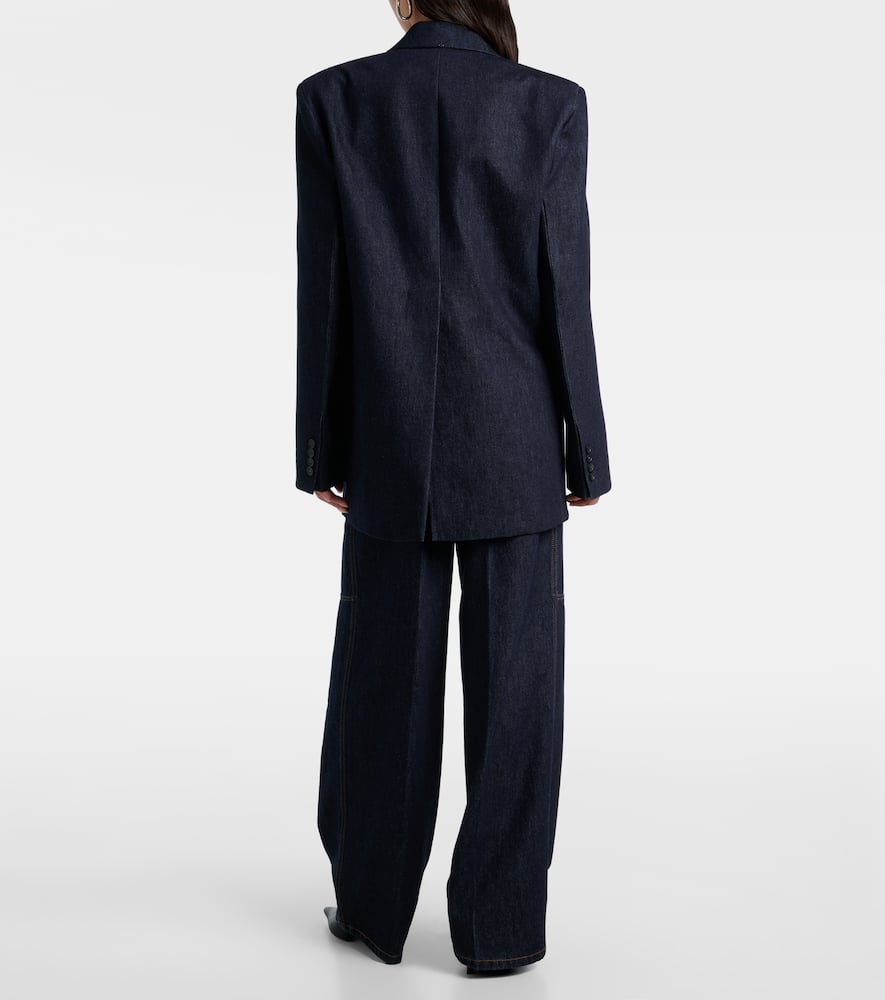 Sportmax Oversized Double-breasted Blazer Jackets And Coats Blue In Blue