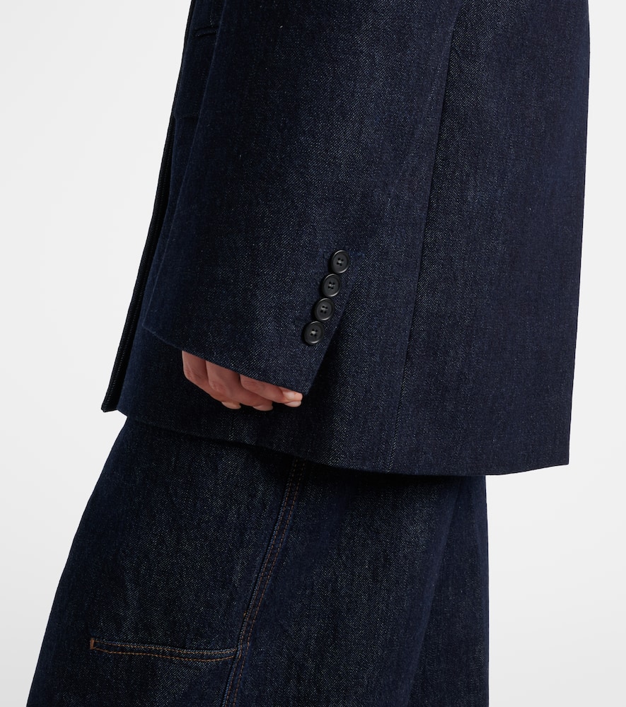 Sportmax Oversized Double-breasted Blazer Jackets And Coats Blue In Blue