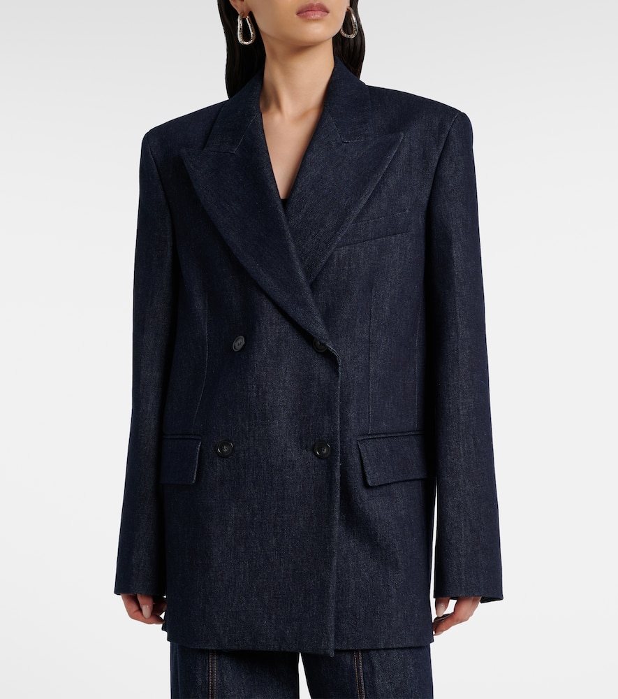 Sportmax Oversized Double-breasted Blazer Jackets And Coats Blue In Blue