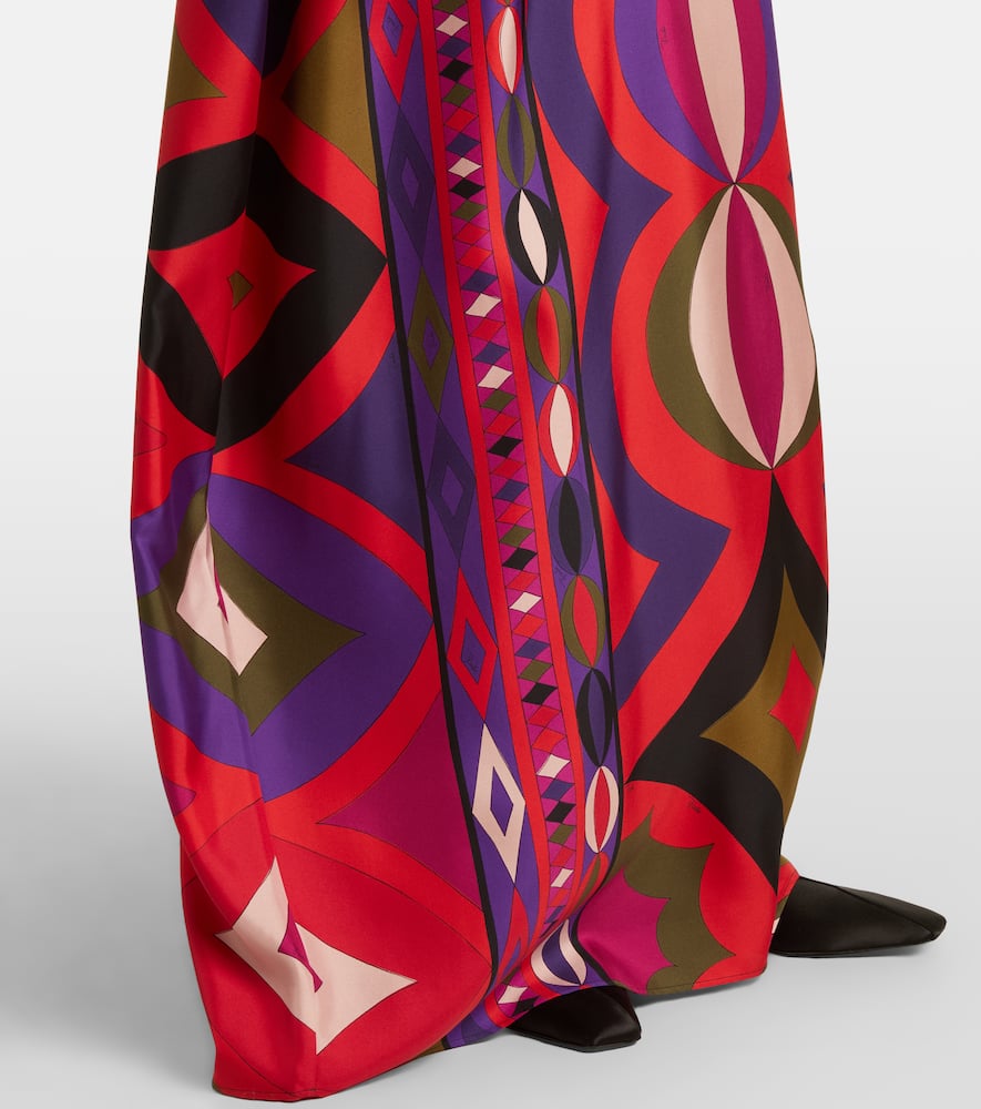Pucci Collane Cutout Silk Kaftan In Animal Print