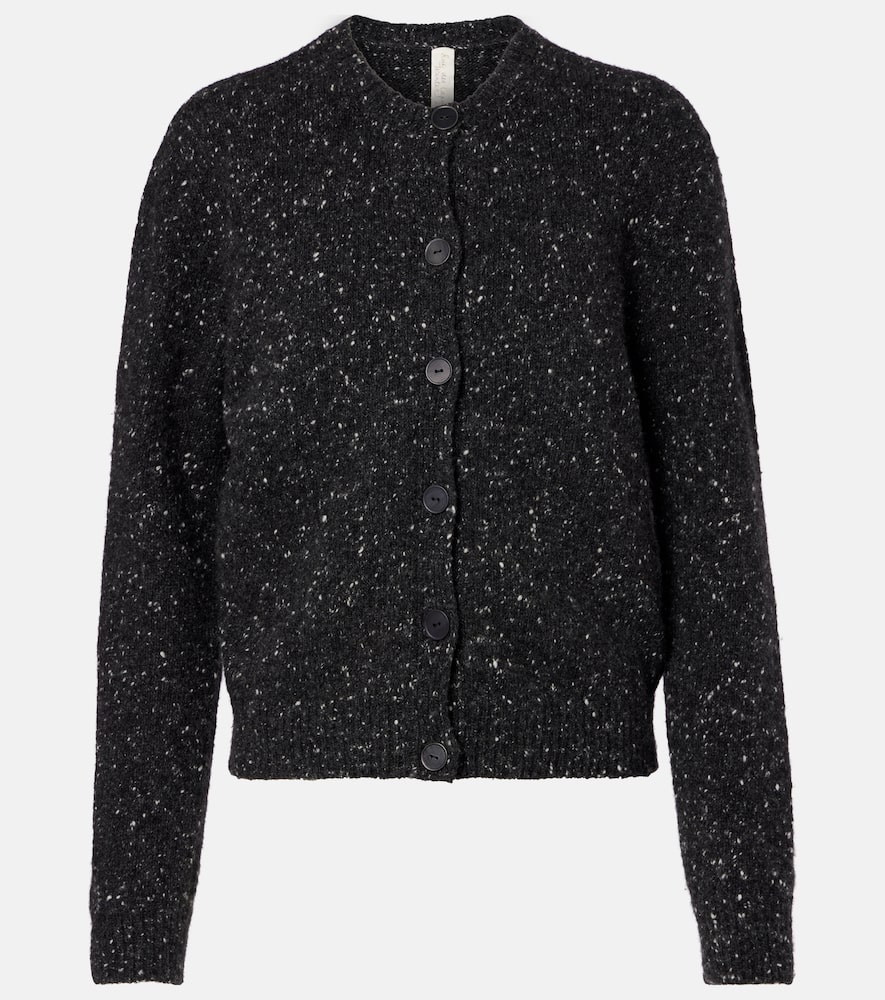 The Row Mauino Cashmere Tweed Cardigan In Black