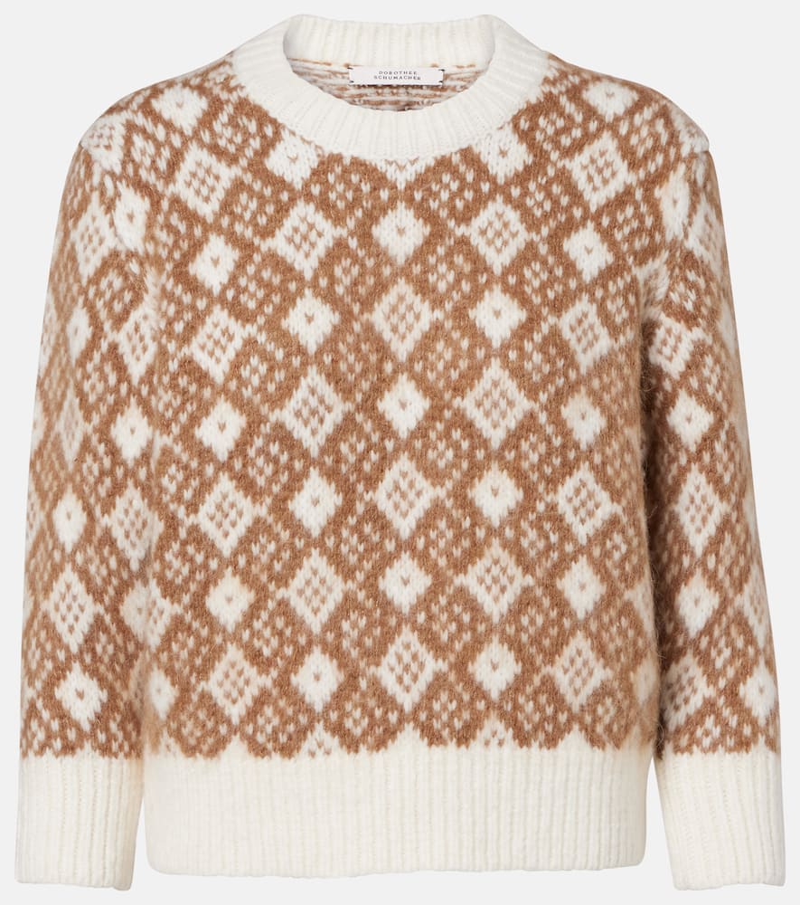 Dorothee Schumacher Soft Graphics Jacquard Sweater In Brown