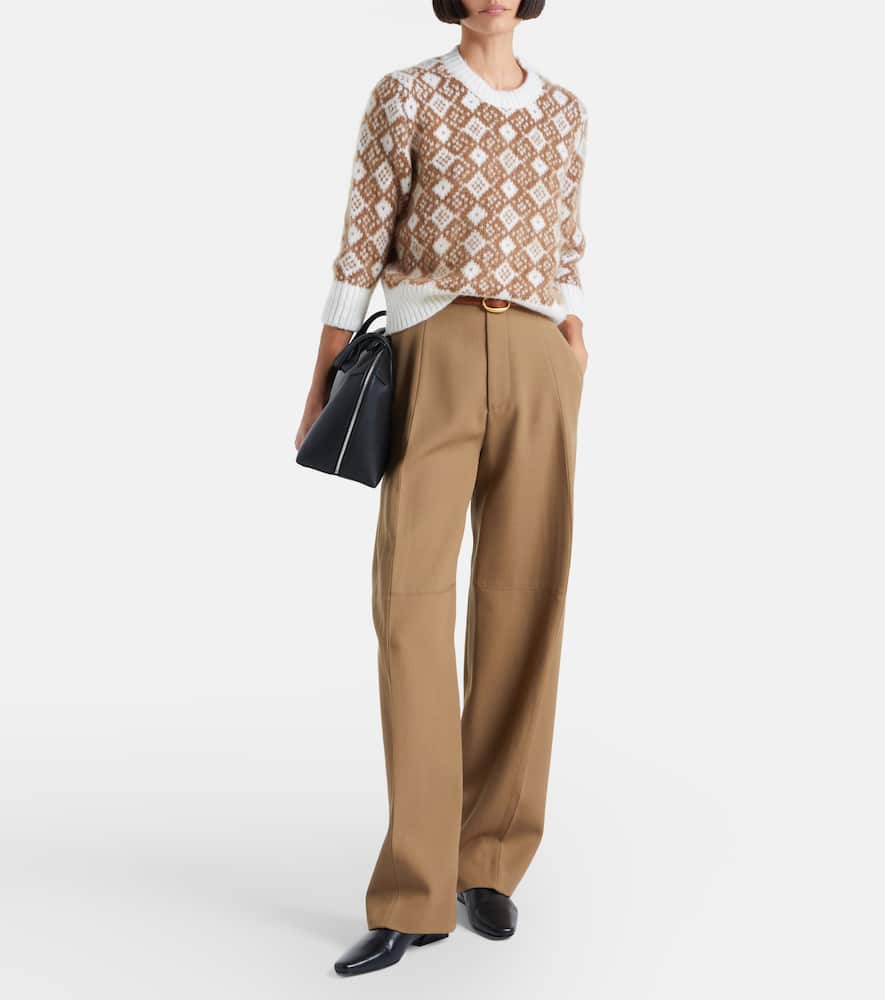 Dorothee Schumacher Soft Graphics Jacquard Sweater In Brown