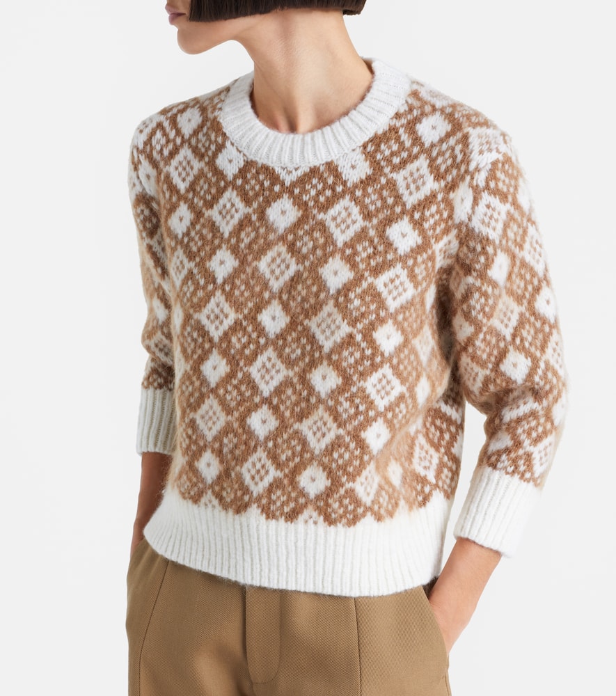 Dorothee Schumacher Soft Graphics Jacquard Sweater In Brown