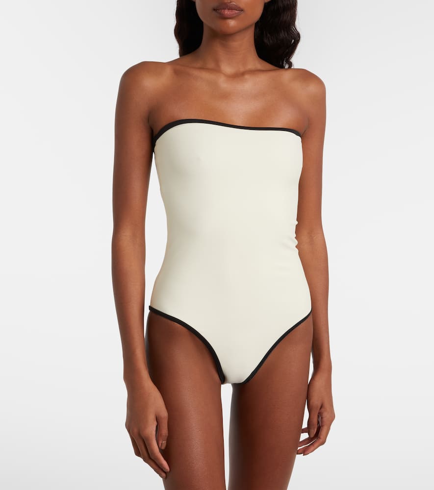 Jade Swim Sienna Strapless Swimsuit In White