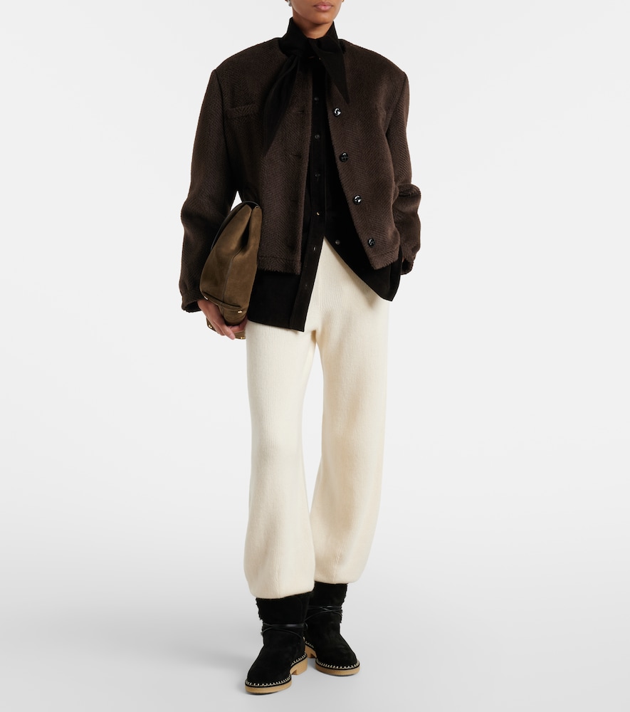Megeve Shearling-Trimmed Ankle Boots