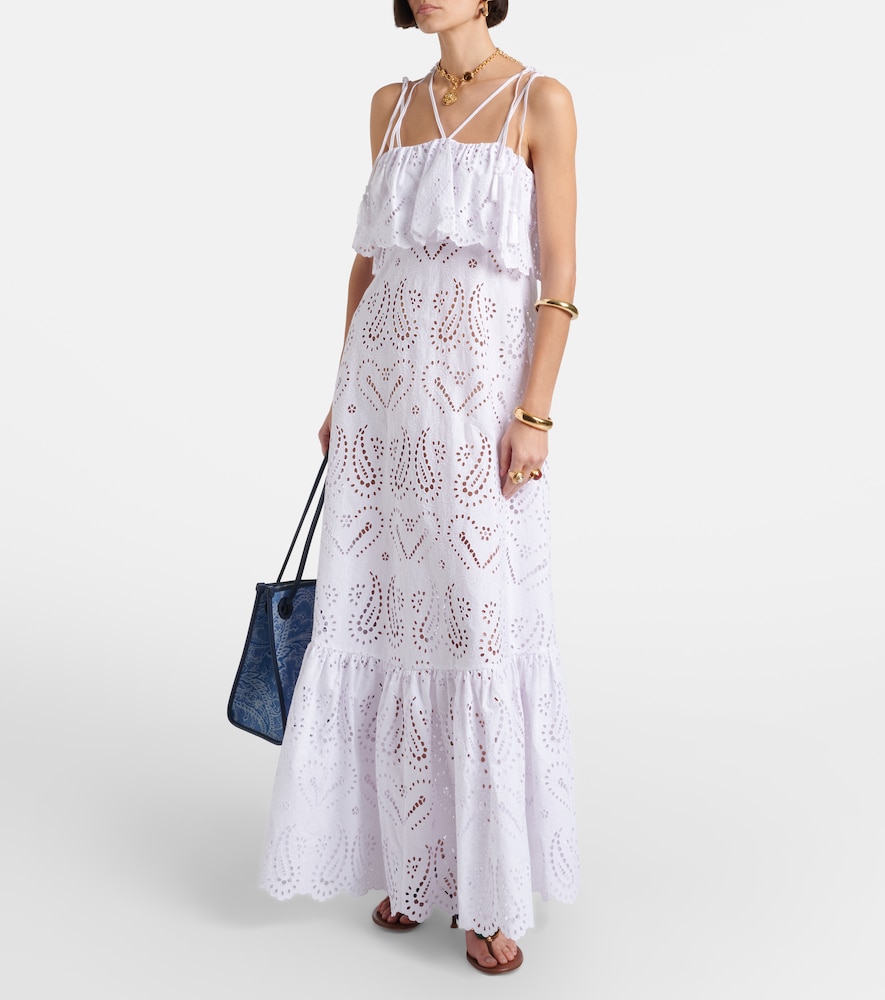 Etro Broderie anglaise cotton-blend maxi dress