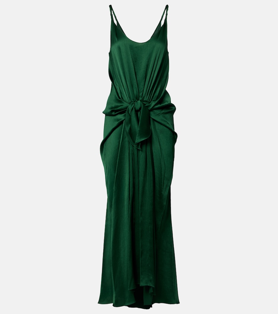 JW Anderson Gathered silk satin midi dress