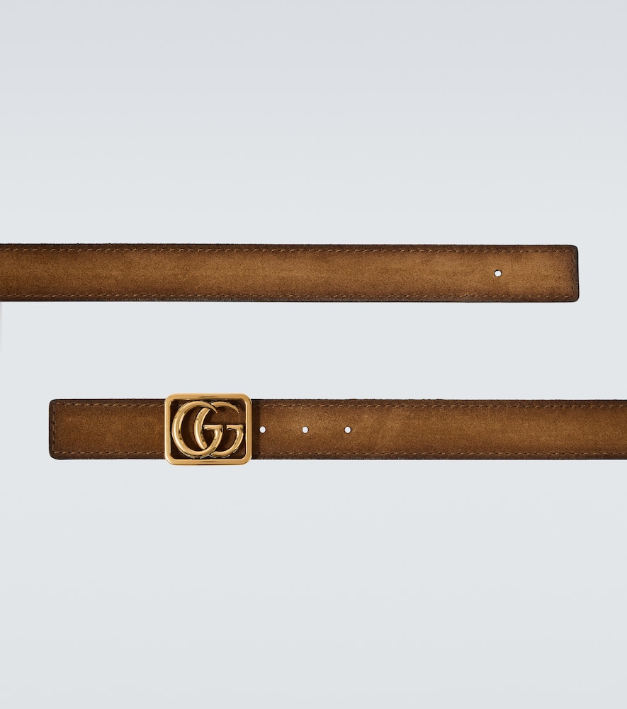  Gucci Gucci Wendbarer Gürtel Double G Aus Veloursleder Und Leder 