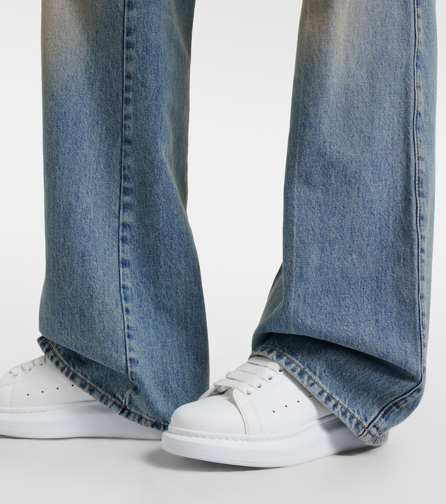 McQueen Oversized embellished leather sneakers