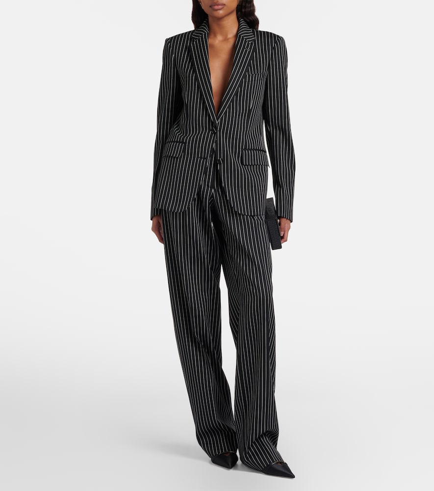 Tom Ford Striped wool and cotton straight pants