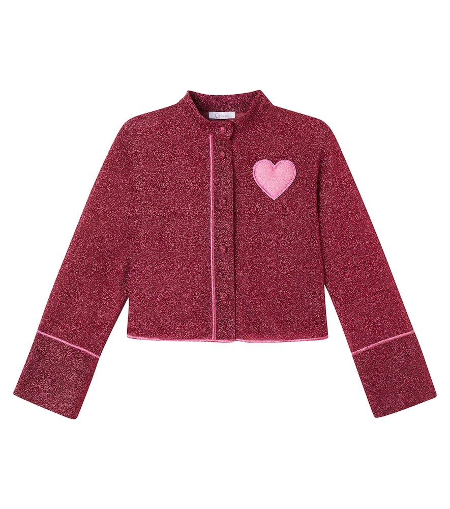 Oseree Oséree Kids Lumière Patch-appliqué Shirt In Burgundy