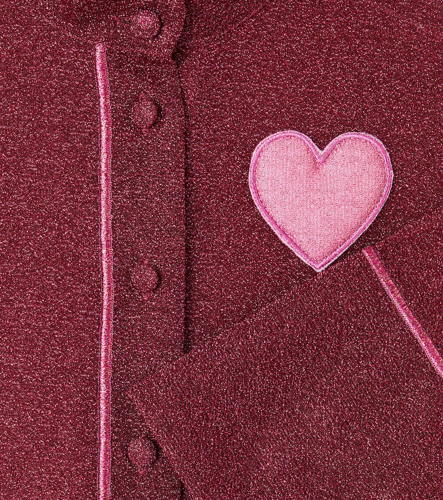 Oseree Oséree Kids Lumière Patch-appliqué Shirt In Burgundy