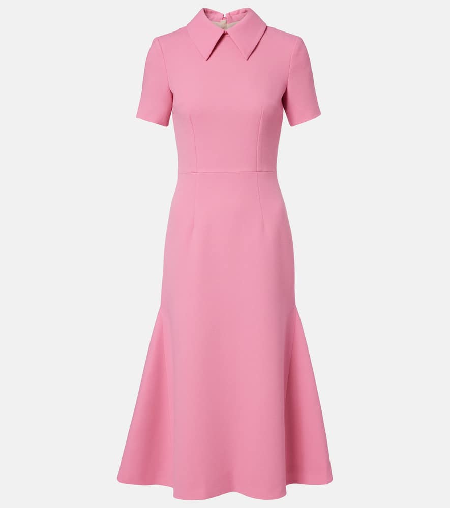 Emilia Wickstead Eman Wool Crêpe Midi Dress In Pink