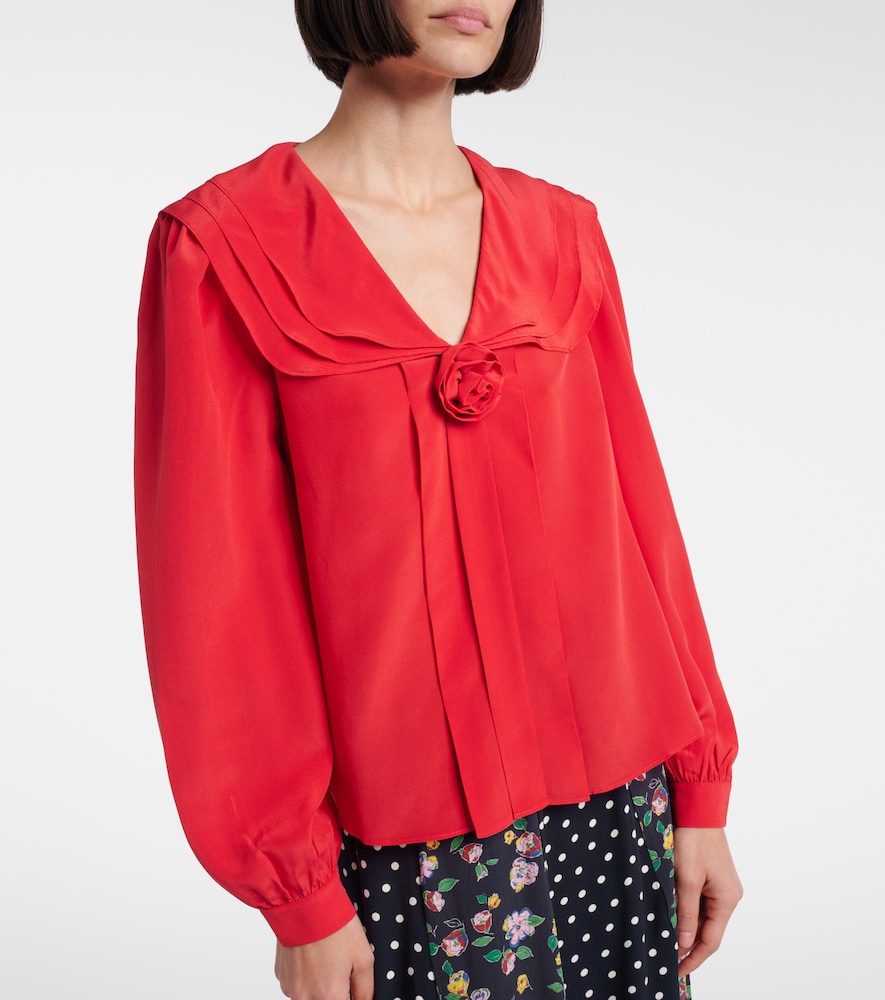 Emelin Floral-Appliqué Blouse