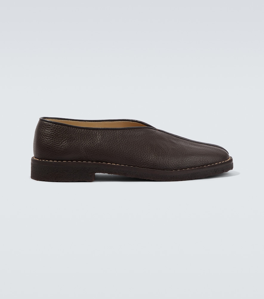 Piped Leather Slip-On Shoes
