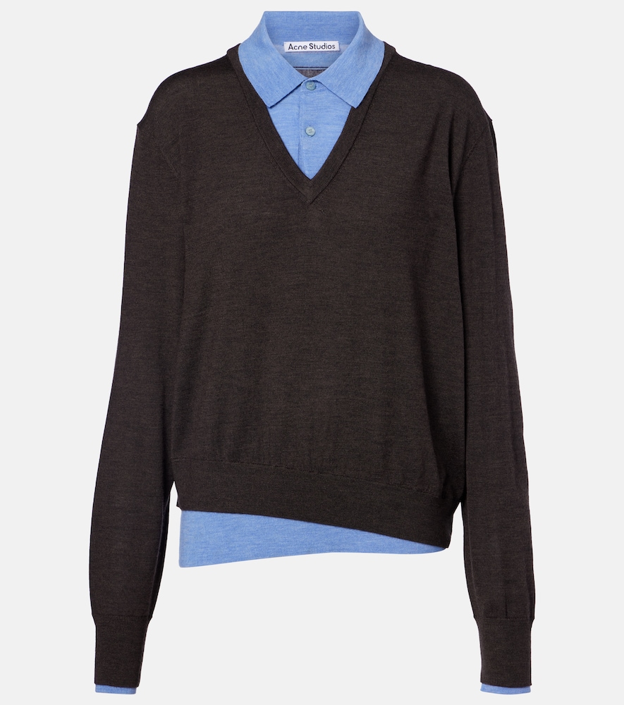 Acne Studios Layered wool polo sweater