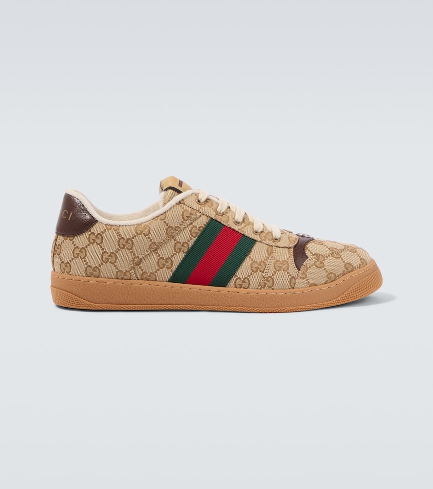 Gucci Men's Brown Screener Gg Canvas Sneakers Uk Size 12