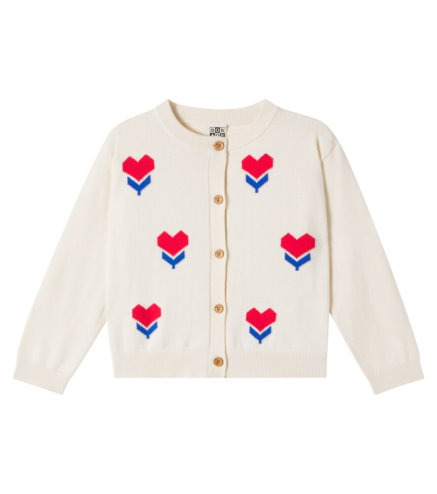 Bonton White Nina Jacquard Cotton Cardigan Y Size 3 - Mytheresa