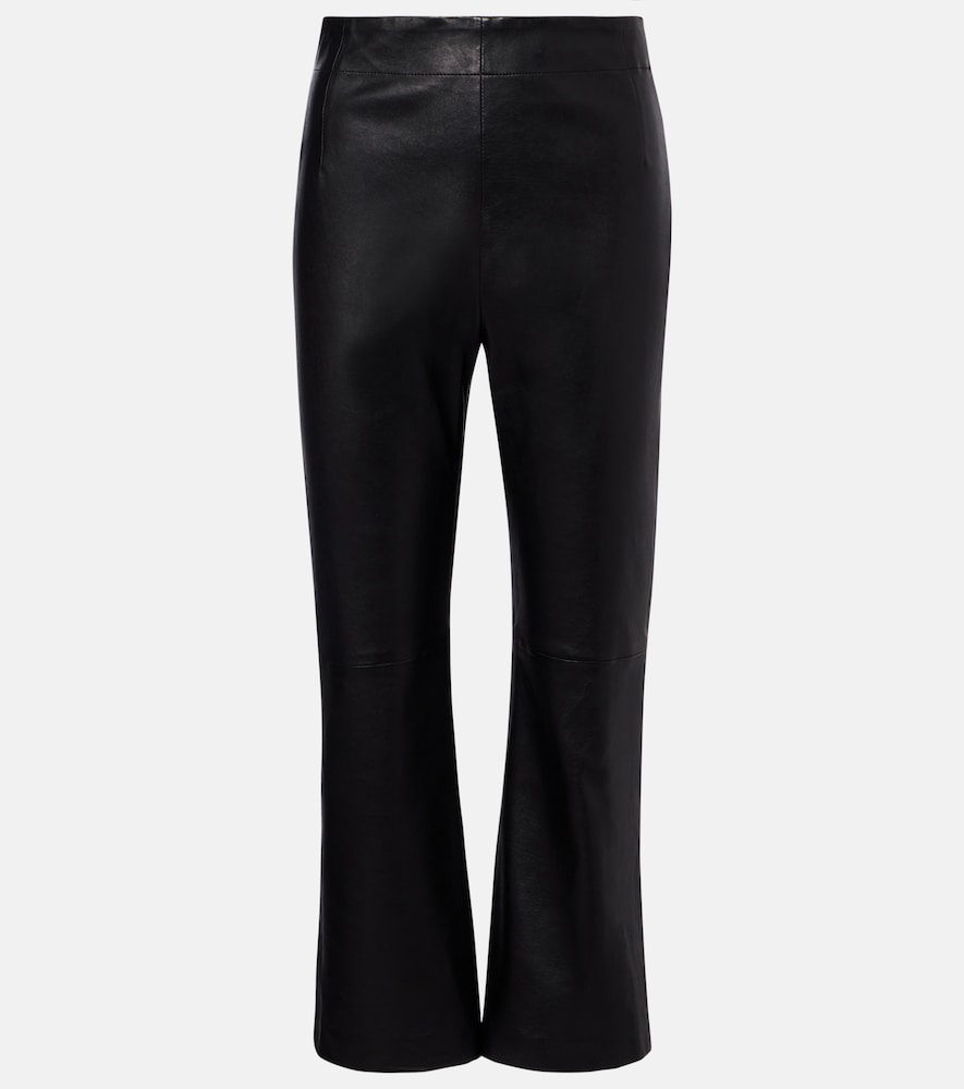Nour Hammour Leather cropped slim pants