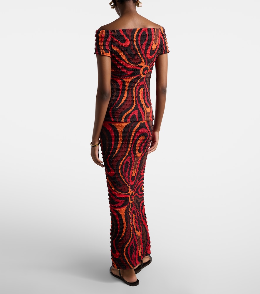  Pucci Pucci Occhi Smocked Maxi Skirt 