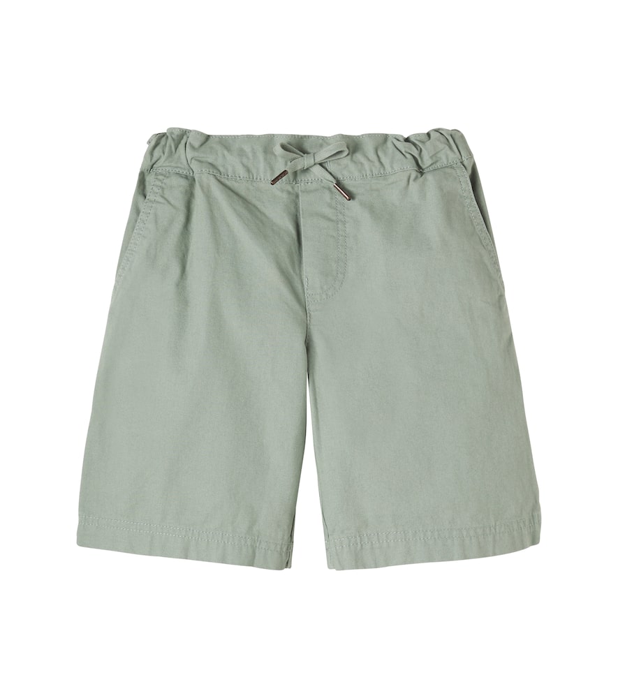 Wheat Kids' Bendix Cotton Canvas Shorts In Green