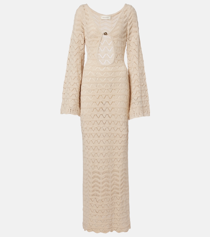 Abito lungo Rey in misto cotone crochet