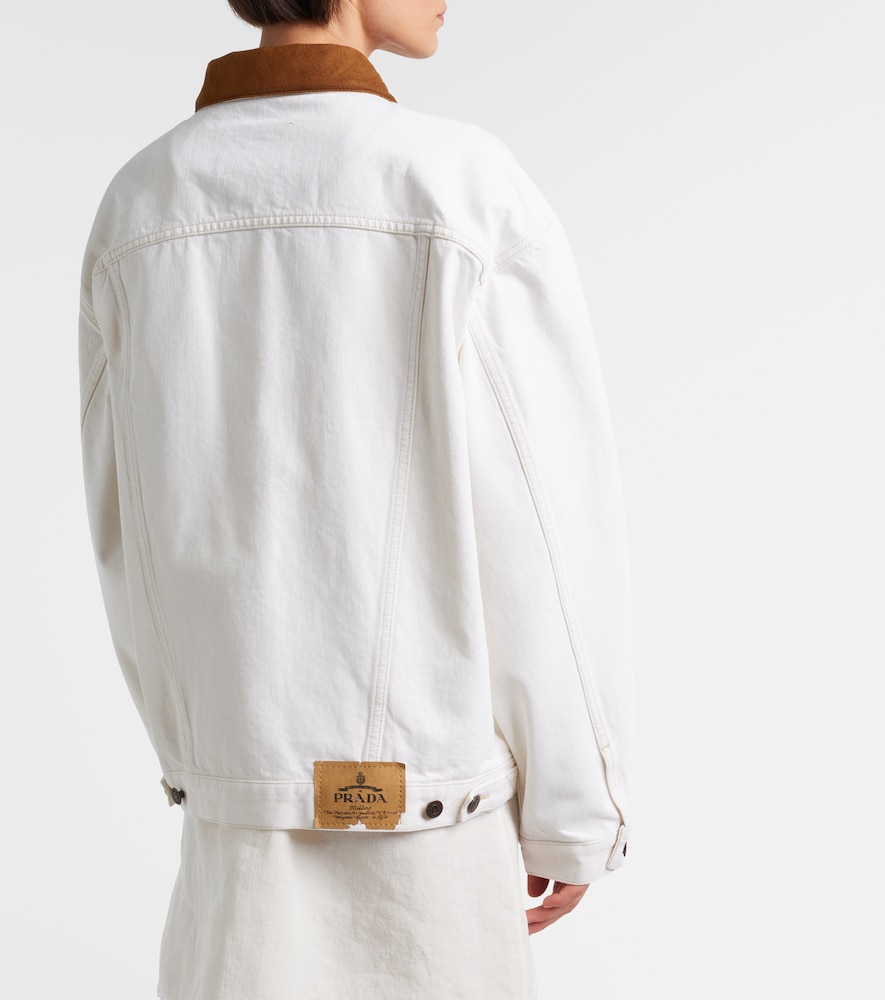  Prada Prada Jeansjacke Mit Veloursleder 