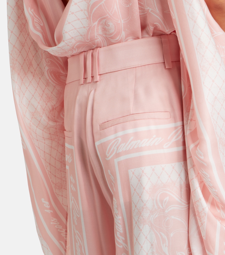 Balmain Balmain Printed Satin Palazzo Pants 