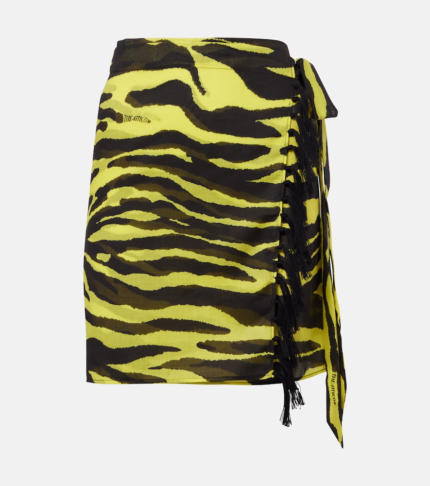 The Attico Animal-print cotton muslin beach cover-up