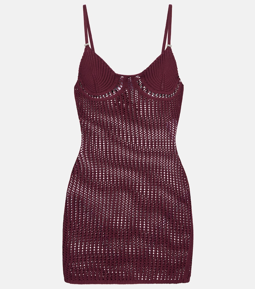 The Attico Crochet cotton-blend minidress