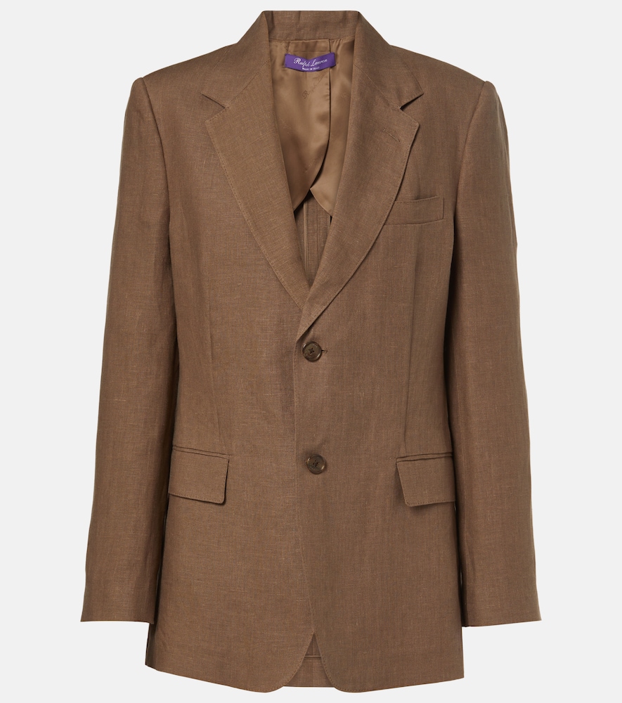 Ralph Lauren Marcy Linen Blazer In Brown