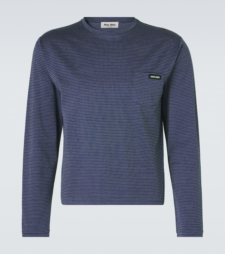 T-shirt in jacquard di cotone